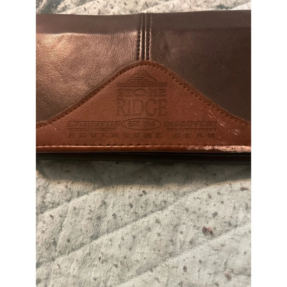 Stone Ridge Discovery Adventure Gear Brown Bifold Wallet Zippered Utility Mirror